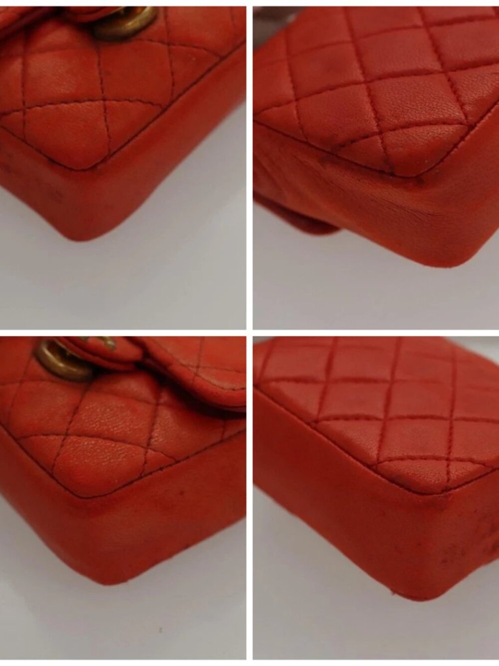 CHANEL Mini Mini Matelasse Charm Lamb Skin Orange CC Auth BD1634 - Picture 15 of 15